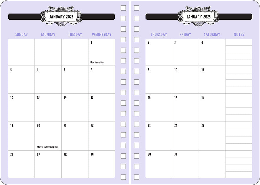 2025 Beetlejuice 13-Month Weekly Planner inside page 2