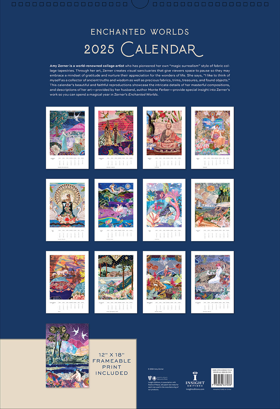 2025 Enchanted Worlds Poster Wall Calendar inside page 3