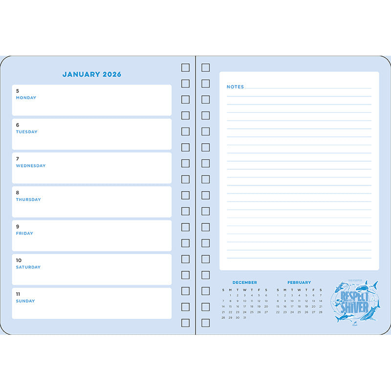 2026 Shark Week 13-Month Weekly Planner inside page 7