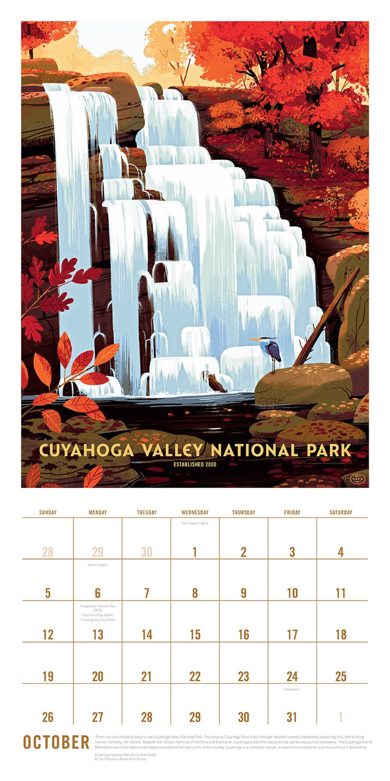 2025 The Art of the National Parks Wall Calendar inside page 3