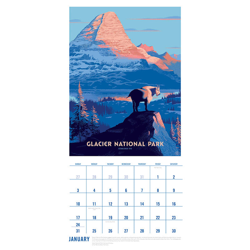 2027 The Art of the National Parks Wall Calendar inside page 1