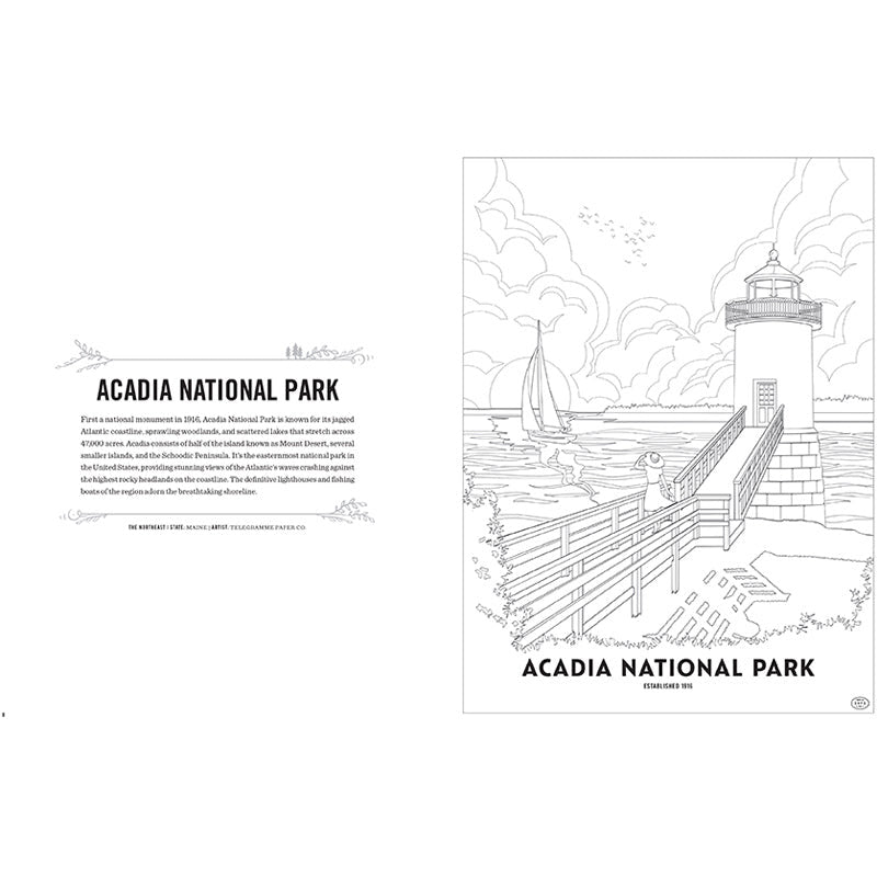 Art of the National Parks Coloring Book Kit inside page 1