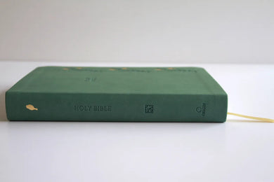 KJV Holy Bible, Large Print Medium Format, Green with Birds Faux Leather w/ Ribbon Marker, Red Letter US - Paperback / softback