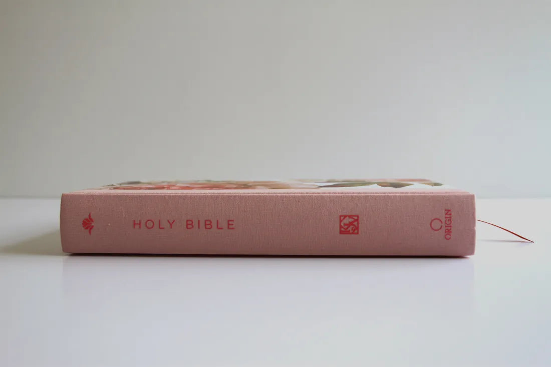 KJV Holy Bible, Large Print Medium Format, Pink Cloth Hardcover w/Thumb Index and Ribbon Marker, Red Letter US - Hardback