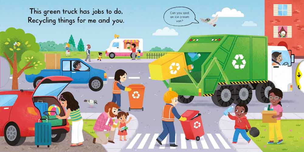 Busy Trucks (with QR code audio) - 買書書 BuyBookBook