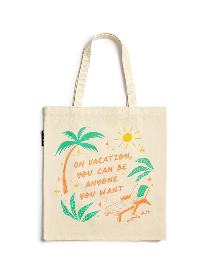 Emily Henry: On Vacation You Can Be Anyone Tote Bag-Lifestyle and Leisure-買書書 BuyBookBook
