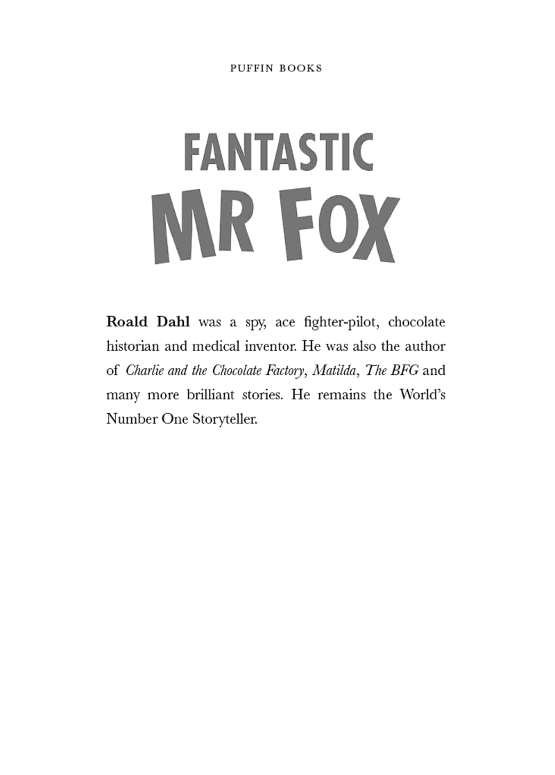 Fantastic Mr Fox - The Play (Roald Dahl)