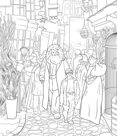 Harry Potter Magical Places and Characters Colouring Book 3 (Warner Brothers)-Activity: 繪畫貼紙 Drawing & Sticker-買書書 BuyBookBook