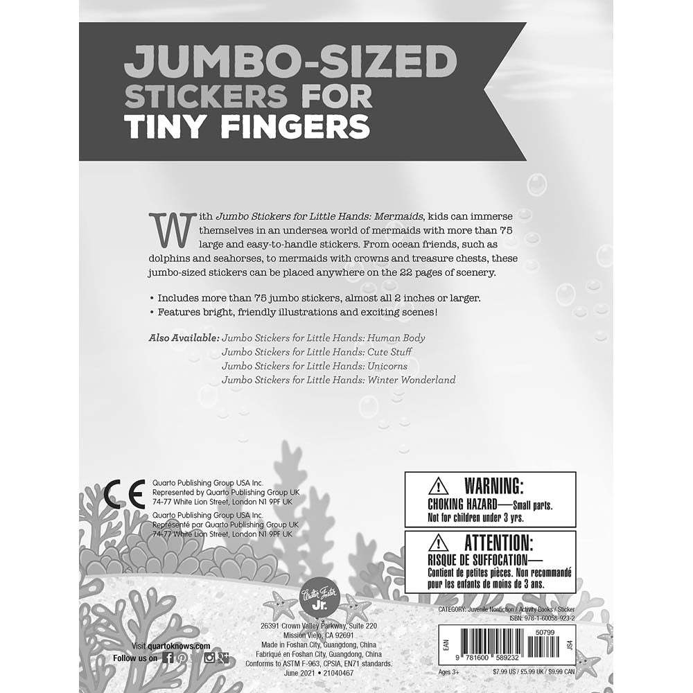 Jumbo Stickers for Little Hands: Mermaids: Includes 75 Stickers-Activity: 繪畫貼紙 Drawing & Sticker-買書書 BuyBookBook