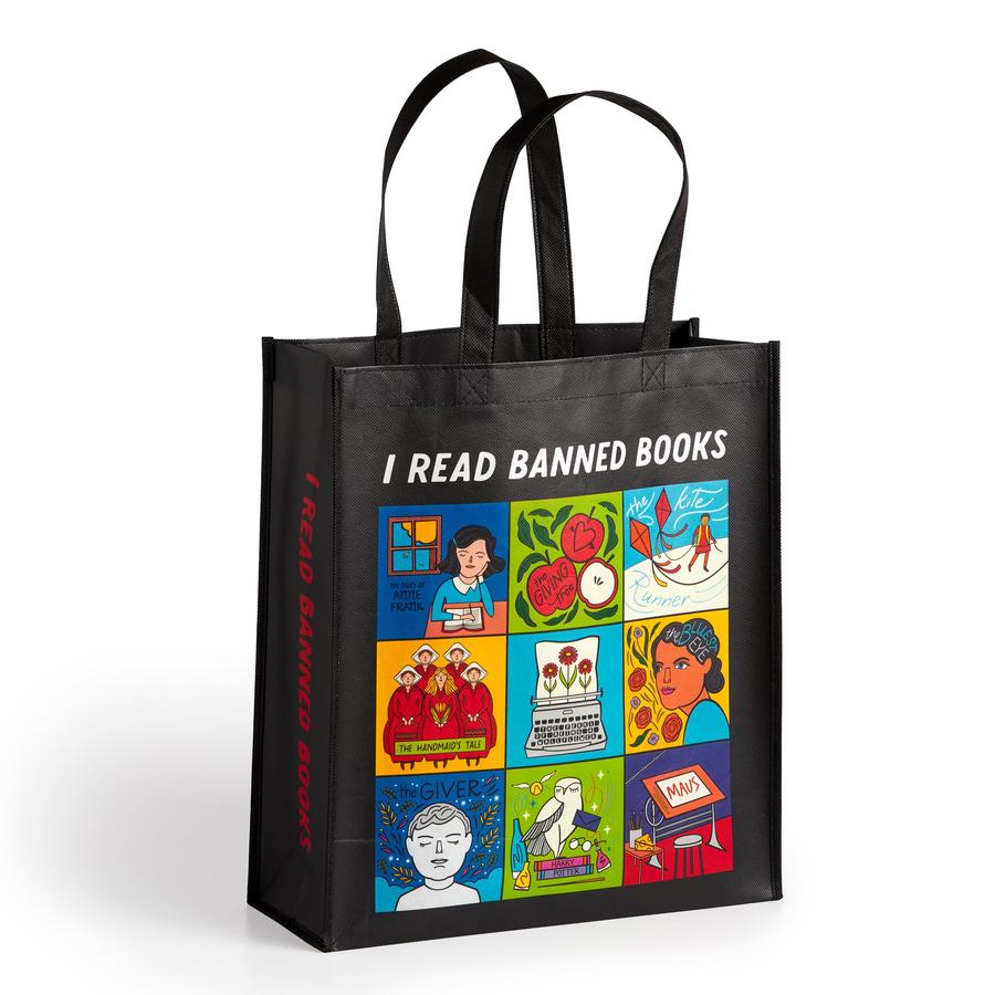 I Read Banned Books Reusable Shopping Bag-Children’s / Teenage fiction: General and modern fiction-買書書 BuyBookBook