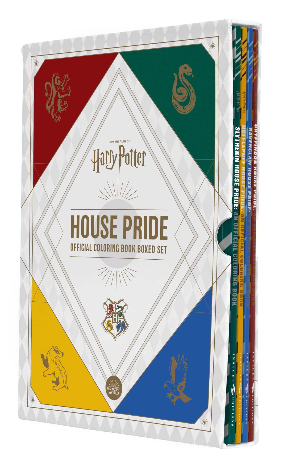 Cover of Harry Potter House Pride: Official Coloring Book Boxed Set (ISBN 9798886630411)