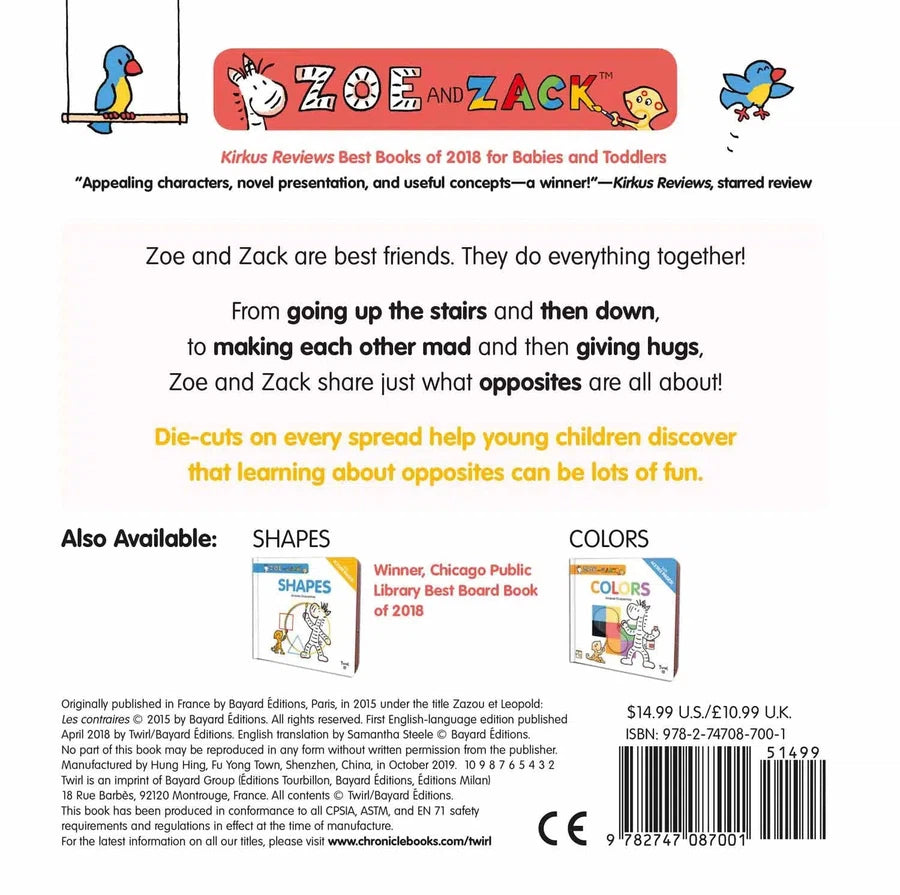Zoe and Zack - Opposites (Board Book) - 買書書 BuyBookBook