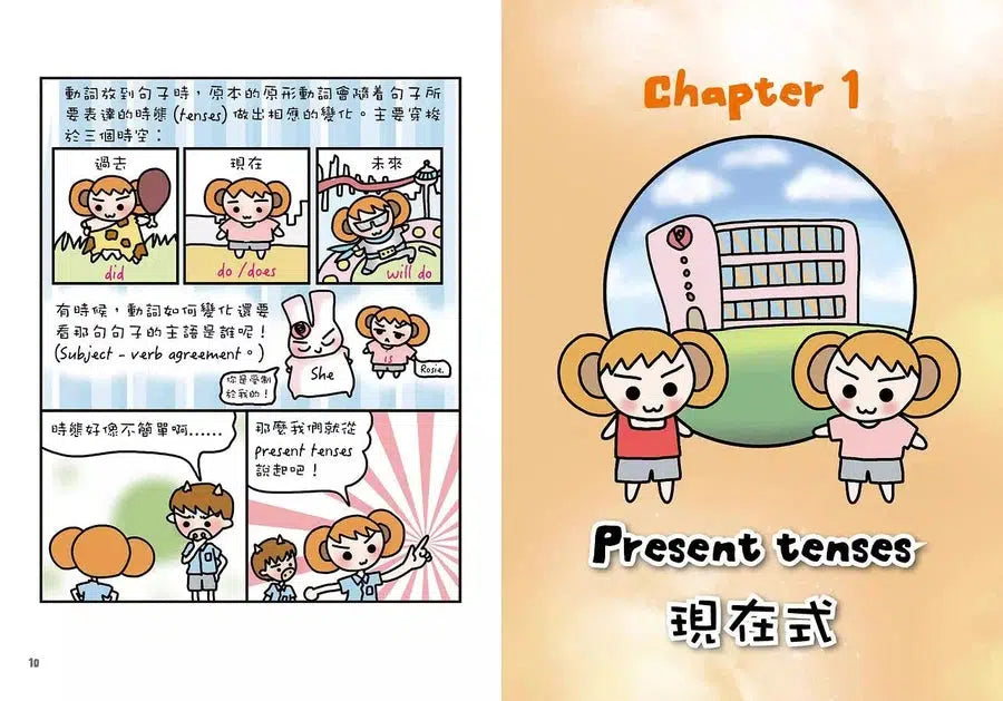 Rosie Easy English 露思兔子漫畫學Grammar (Tenses時態篇)-非故事: 語文學習 Language Learning-買書書 BuyBookBook