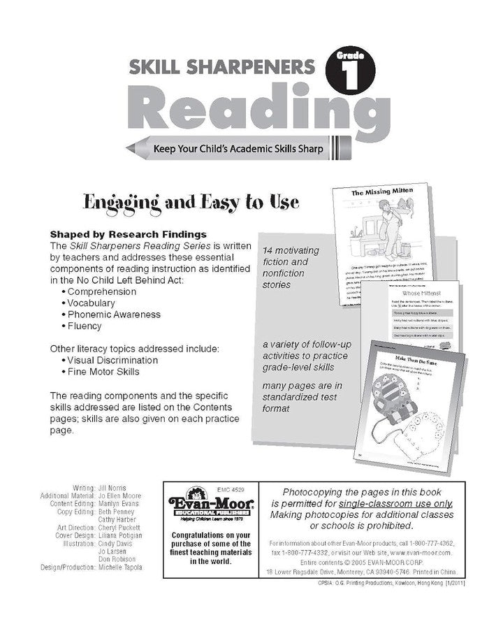 Skill Sharpeners: Reading (Grade 1) (Evan-Moor)-Activity: 學習補充 Learning & Supplemental-買書書 BuyBookBook