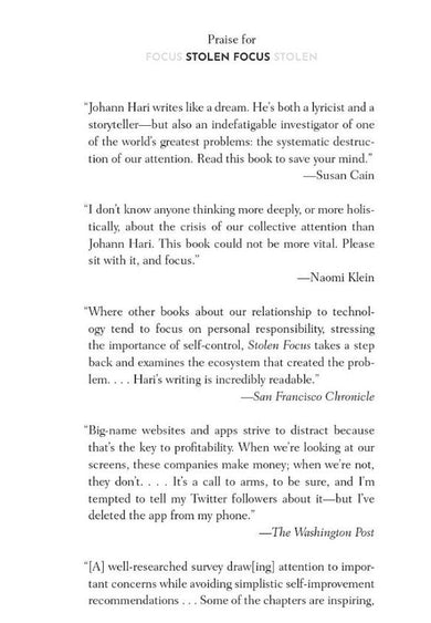 Stolen Focus: Why You Can't Pay Attention—and How to Think Deeply Again-Nonfiction: 科學科技 Science & Technology-買書書 BuyBookBook
