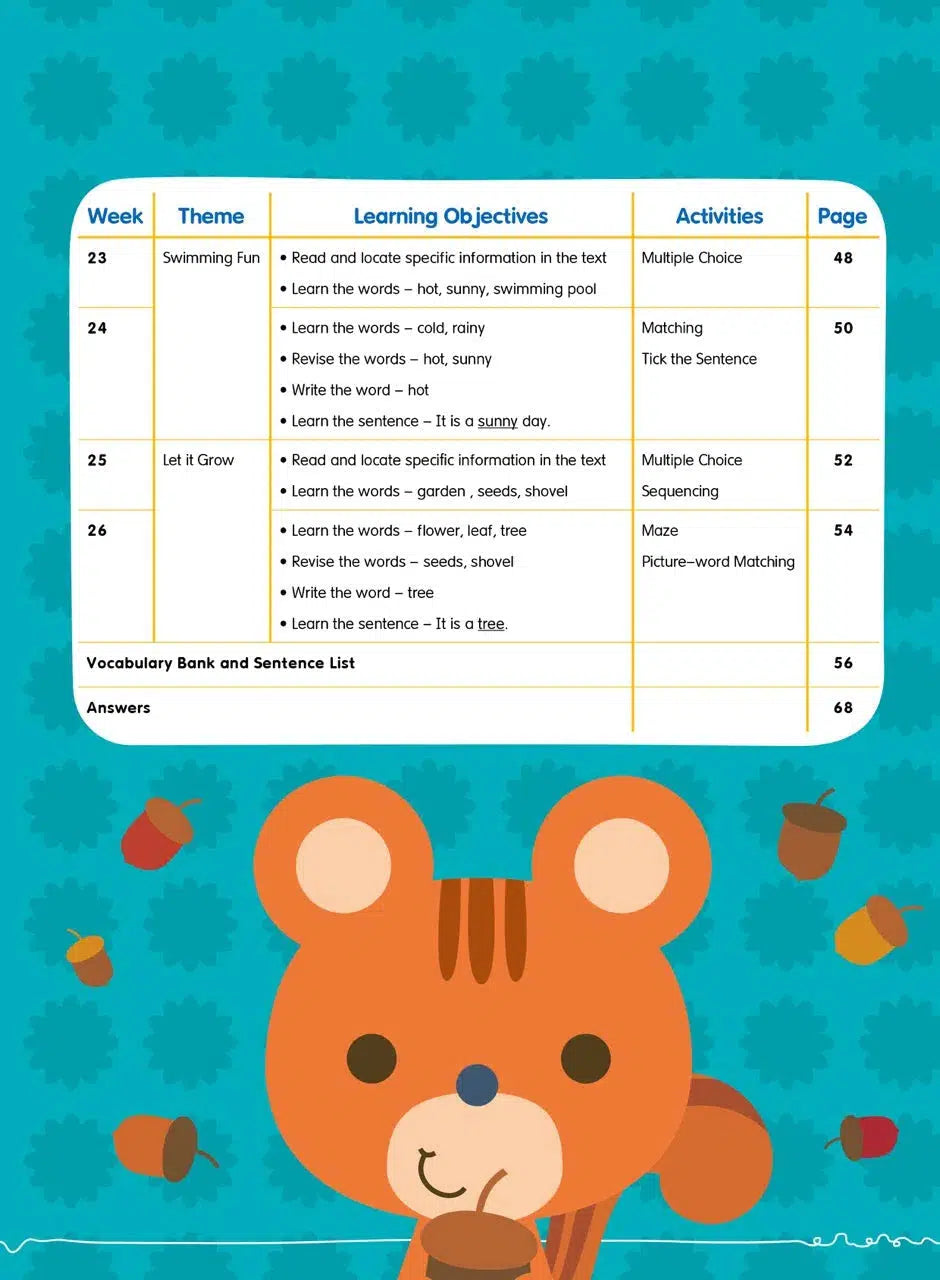 26週學前教育系列 - 幼兒英語 - 閱讀理解及寫作 (英式英語QR Code)-補充練習: 英文科 English-買書書 BuyBookBook