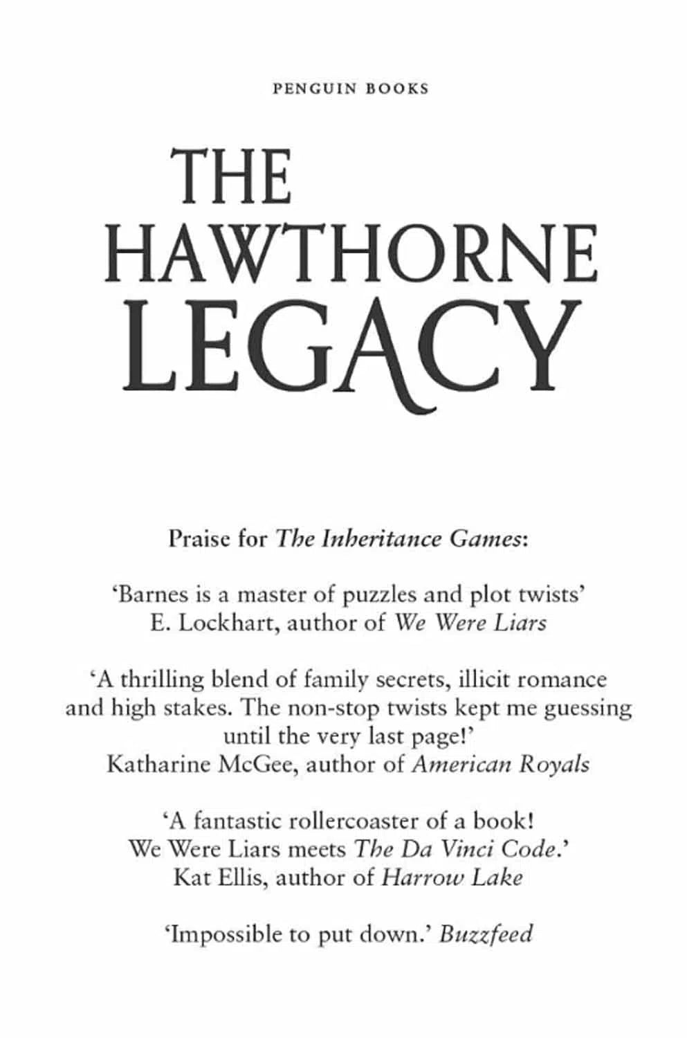 Inheritance Games, The #2 The Hawthorne Legacy-Fiction: 劇情故事 General-買書書 BuyBookBook
