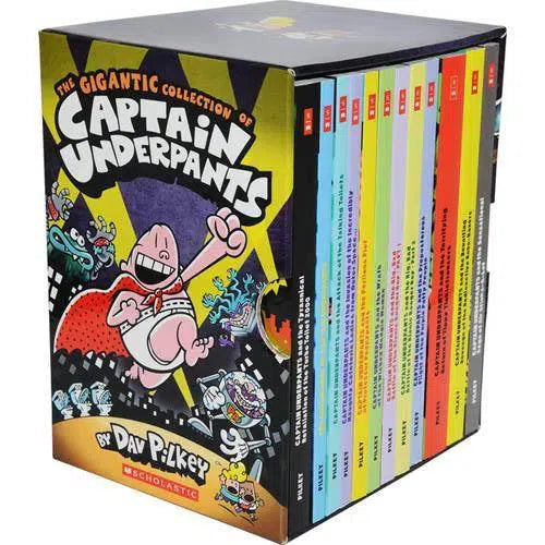 正版Captain Underpants (正版) Gigantic Collection (12 Books) (Dav 
