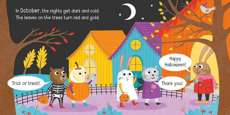 Usborne Little Board Books - Months of the Year (Anna Milbourne)-Nonfiction: 學前基礎 Preschool Basics-買書書 BuyBookBook
