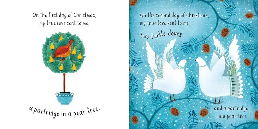 Usborne Little Board Books - The Twelve Days of Christmas (Violeta Dabija)-Fiction: 兒童繪本 Picture Books-買書書 BuyBookBook