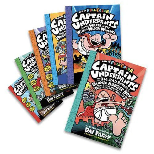 Captain Underpants Color Version (正版) #01-06 Collection (6 book Paperback) (Dav Pilkey) Scholastic