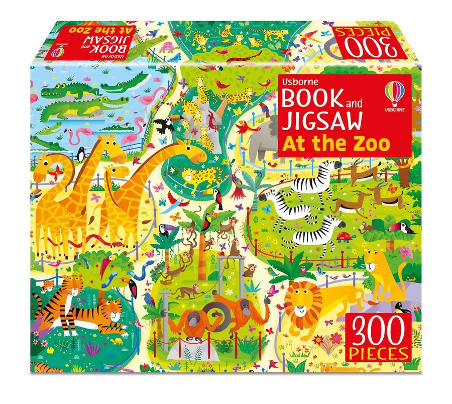 Usborne Book and Jigsaw At the Zoo-Children’s interactive and activity: hidden object / search and discover-買書書 BuyBookBook