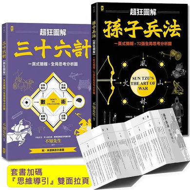 孫子兵法+三十六計【超狂圖解(2冊套書)】:一頁式簡報╳全局思考分析圖(套書加碼『思維導引』雙面拉頁)-Reference/ Information/ Interdisciplinary subjects-買書書 BuyBookBook