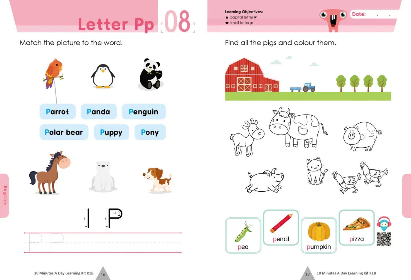 每日10分鐘親子練習冊 (40 個中英數親子練習+QR code)-補充練習: 綜合練習 Integrated Exercise-買書書 BuyBookBook