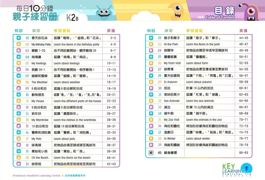 每日10分鐘親子練習冊 (40 個中英數親子練習+QR code)-補充練習: 綜合練習 Integrated Exercise-買書書 BuyBookBook