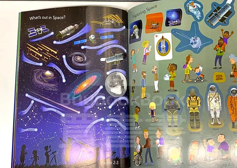 Space Sticker Book-Activity: 繪畫貼紙 Drawing & Sticker-買書書 BuyBookBook