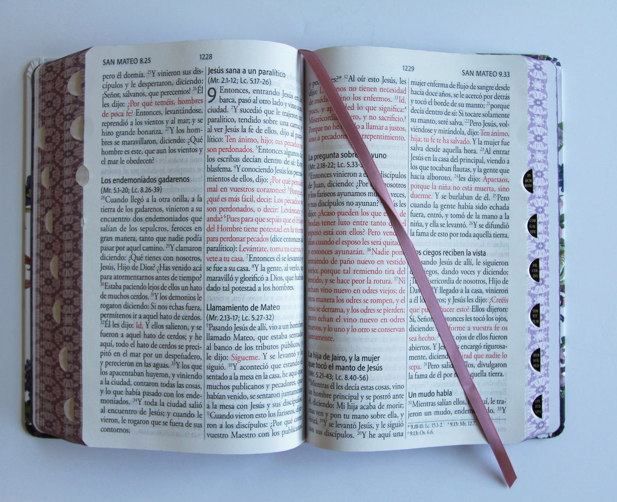 Biblia RVR 1960 letra gigante, tamaño manual, tapa dura, corona de flores con índice / RVR 1960 Handy Size Giant Print HC Floral Crown with Index interior 7 (ISBN 9798890985651) [onix:49b5db53613b685d0dcf441c01db1e09]