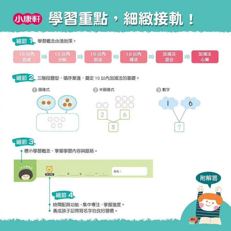 【幼小銜接初階練習本】10以內加減