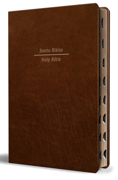 Biblia Bilingüe Reina Valera 1960 (ESV) letra grande símil piel marrón con índice/ Bilingual Bible RVR 1960 (ESV) Large Print Brown Leathersoft with Thumb cover (ISBN 9798890984272) [onix:a4c490ef6f3cf920309007ab6189758a]