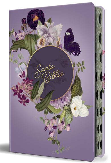 Biblia Reina Valera letra gigante, tapa dura, flores moradas, con cantos pintados e índice / Spanish Bible Reina Valera Giant Print, Hardcover Purple Flowers cover (ISBN 9798890985637) [onix:5612d715f528c5ecb4ab36f5c92f06d1]
