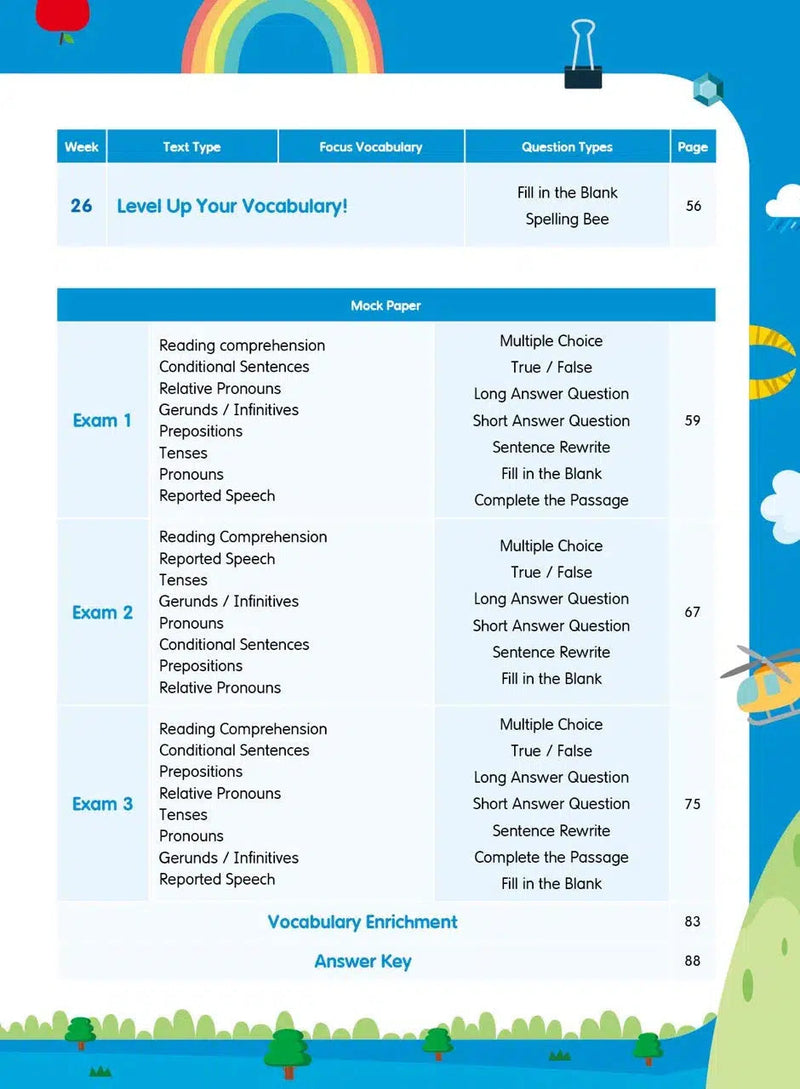 26週小學系列- 英文科閱讀理解 + 模擬試卷 (每冊26個英文文法練習，3份模擬試卷)-補充練習: 英文科 English-買書書 BuyBookBook