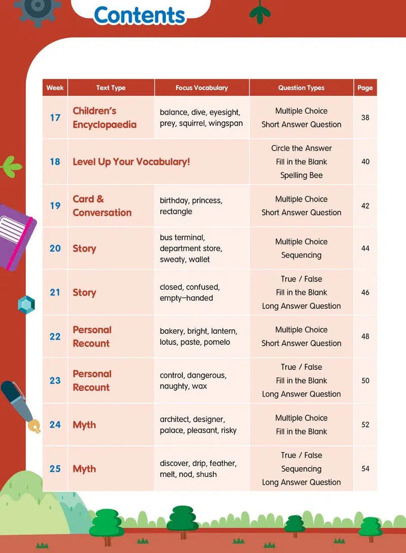 26週小學系列- 英文科閱讀理解 + 模擬試卷 (每冊26個英文文法練習，3份模擬試卷)-補充練習: 英文科 English-買書書 BuyBookBook