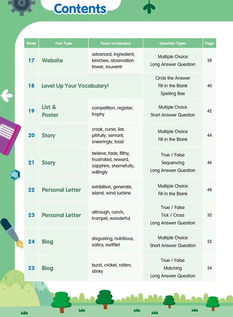 26週小學系列- 英文科閱讀理解 + 模擬試卷 (每冊26個英文文法練習，3份模擬試卷)-補充練習: 英文科 English-買書書 BuyBookBook