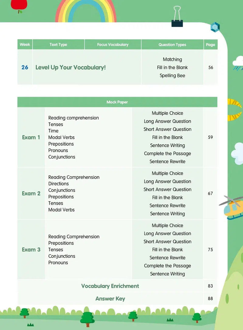 26週小學系列- 英文科閱讀理解 + 模擬試卷 (每冊26個英文文法練習，3份模擬試卷)-補充練習: 英文科 English-買書書 BuyBookBook