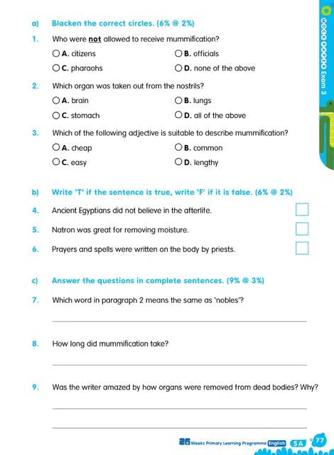 26週小學系列- 英文科閱讀理解 + 模擬試卷 (每冊26個英文文法練習，3份模擬試卷)-補充練習: 英文科 English-買書書 BuyBookBook