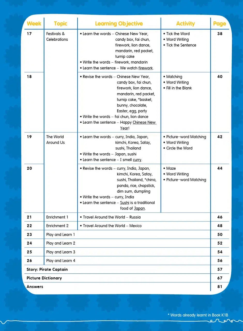 幼兒英語 - 詞語學習及寫作訓練 - 26週學前教育系列 (小一必學400個英文生字)-補充練習: 英文科 English-買書書 BuyBookBook