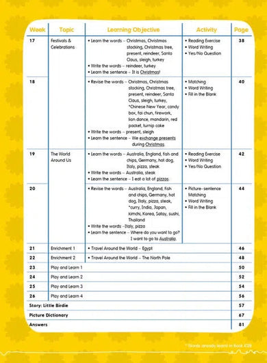 幼兒英語 - 詞語學習及寫作訓練 - 26週學前教育系列 (小一必學400個英文生字)-補充練習: 英文科 English-買書書 BuyBookBook