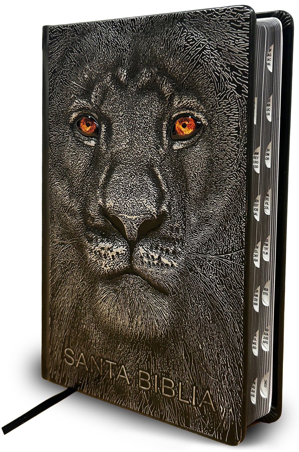 Biblia RVR 1960 Letra grande León de Judá edición especial plata con índice y canto negro / Spanish Bible RVR 1960 Large Print Imitation Leather Lion of J cover (ISBN 9798890985668) [onix:2fe5141f6eb5c93e53754498083a0a7f]