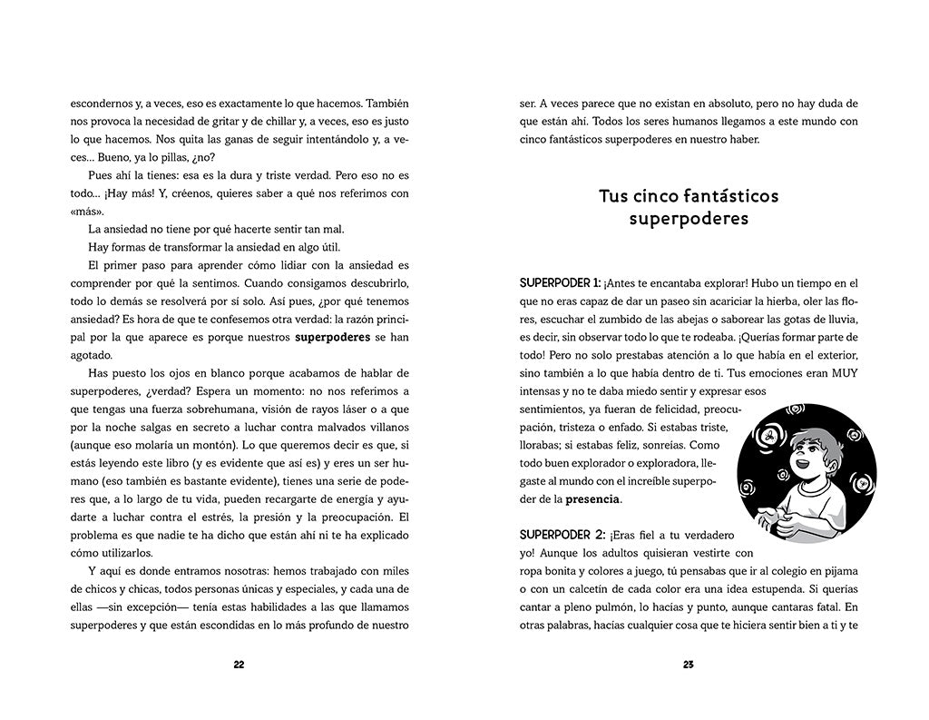 Tienes superpoderes: Vence la ansiedad con autoestima, confianza y valentía / Superpowered: Transform Anxiety into Courage, Confidence, and Resilience interior 1 (ISBN 9788418054426) [onix:f354de39c86b6756dafee0ed4194f767]