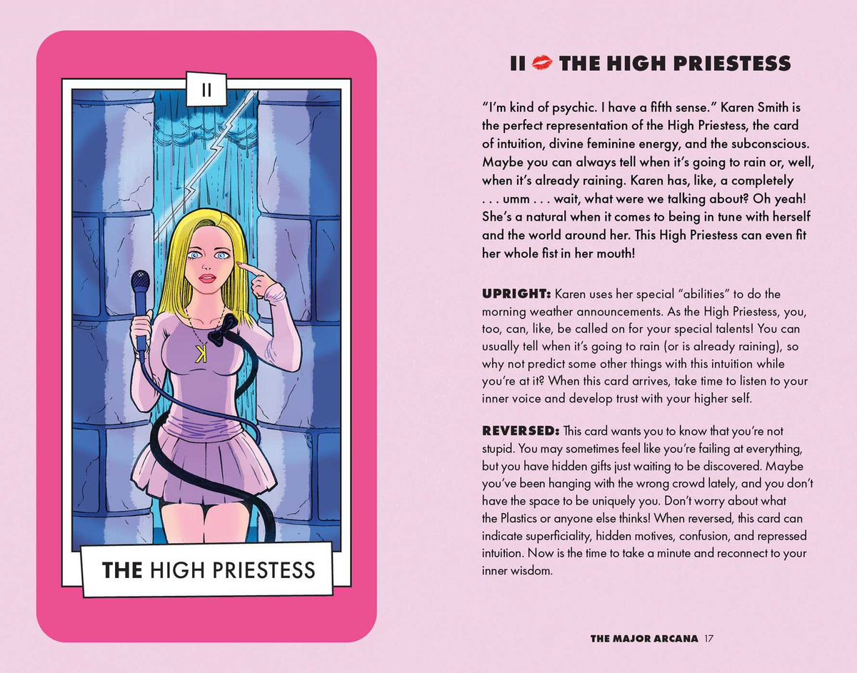 Mean Girls Tarot Deck and Guidebook interior 2 (ISBN 9798886633580) [onix-asset:477d03d226def7154f8c5048cbdf399afee6f55b76cd4ff7f0cbfc5990d88b22]