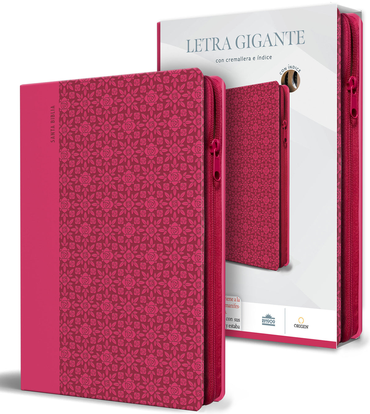 Biblia Reina Valera letra gigante, símil piel rosada con cremallera e índice / Spanish Bible Reina Valera Giant Print, Pink Leathersoft with Zipper and Index cover (ISBN 9798890988201) [onix:cc088707464091e2864045bde2f16656]