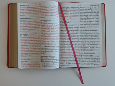 Biblia Reina Valera Revisada 1960 letra súper gigante, símil piel fucsia rosada / Spanish Bible RVR 1960 Super Giant Print, Fuchsia Pink Leathersoft interior 1 (ISBN 9798890980045) [onix:a3624d8ebfcc0724ad0ff136c64e3f7d]