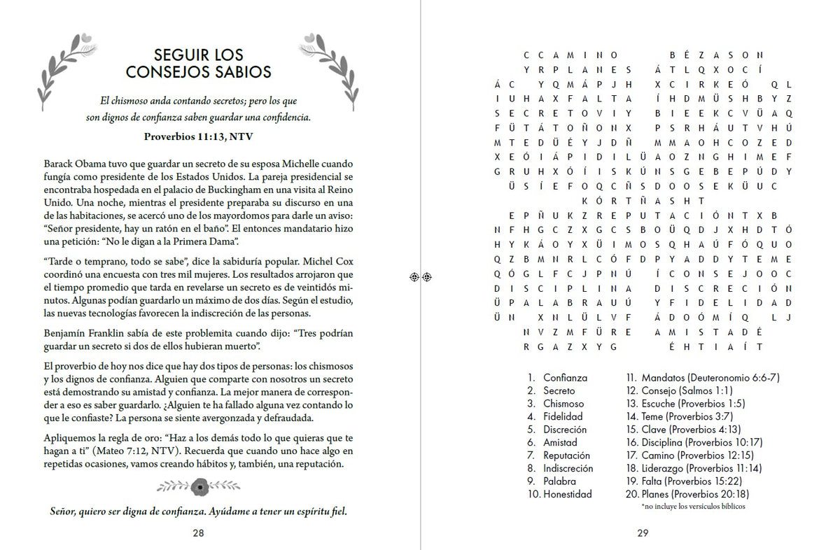 100 devocionales para mujeres. Promesas de Dios con sopa de letras / One Hundred Devotionals for Women. God's Promises with Word Search interior 2 (ISBN 9798890985071) [onix:325172e47daf8b502246d9e4baccd533]