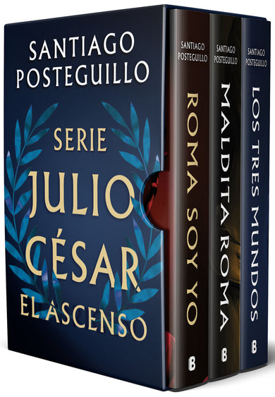 Estuche Serie Julio César: El ascenso (Roma soy yo; Maldita Roma; Los tres mundos) / The Ascension Trilogy Boxed Set cover (ISBN 9788466680349) [onix:41e31ccec03136ce57ae1800e26ac596]
