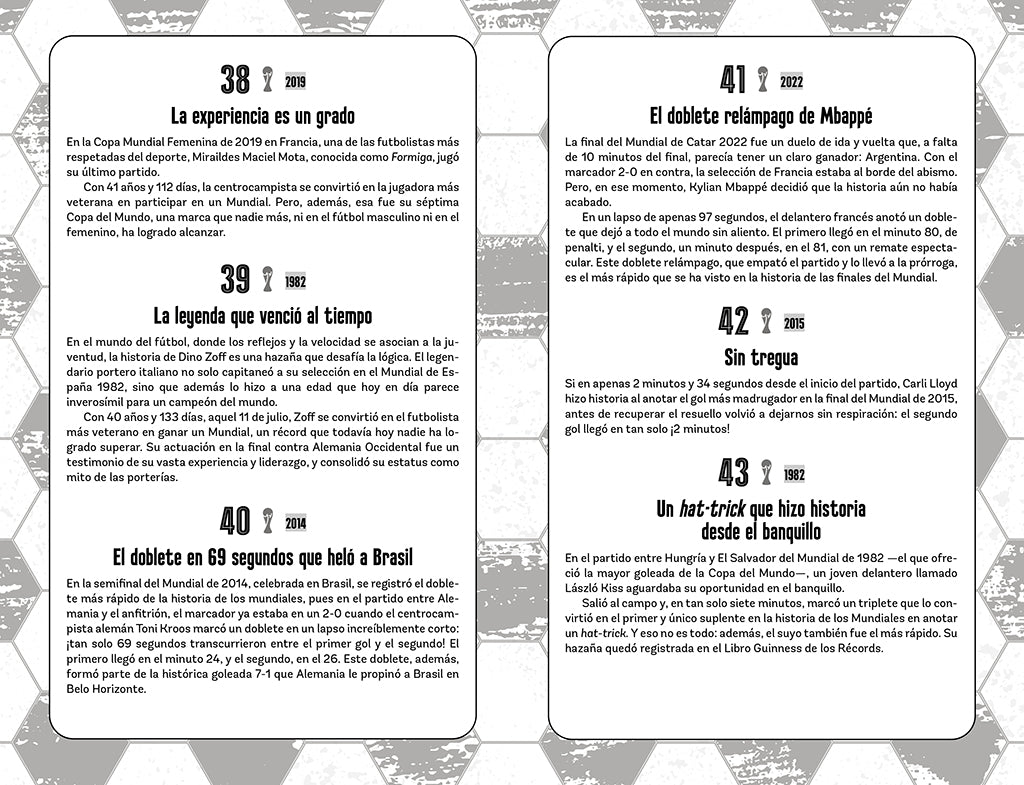 365 curiosidades asombrosas sobre los mundiales de fútbol / 365 Amazing Facts About the World Cup interior 1 (ISBN 9788427256224) [onix:a41f67d1190f46e85742437116bcd0f6]