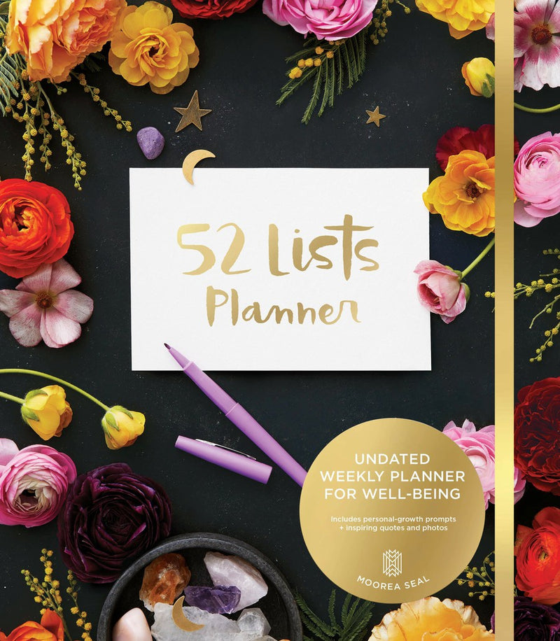 52 Lists Planner Undated 12-month Monthly/Weekly Spiralbound Planner with Pocket s (Black Floral)-Lifestyle and Leisure-買書書 BuyBookBook